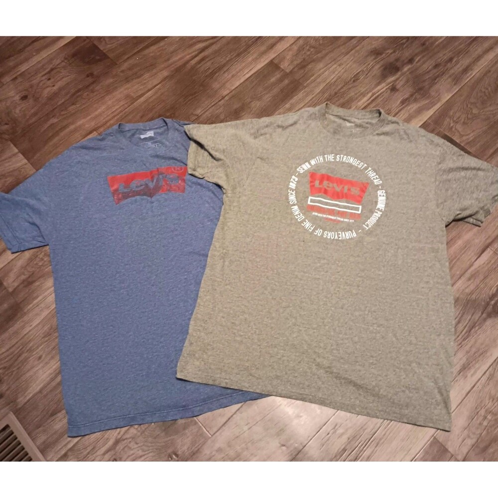 Levis Lot of 2 Men's T-shirts Gray Blue Sz Xl